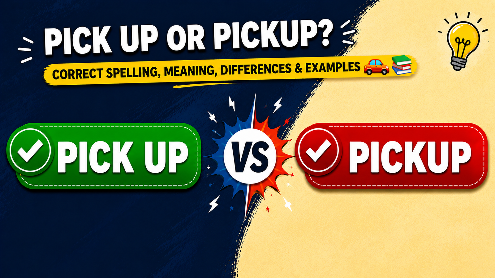 Pick Up or Pickup? Correct Spelling, Meaning, Differences & Examples 🚗📚