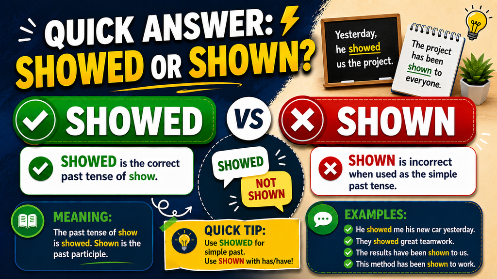 Showed or Shown? 🤔
