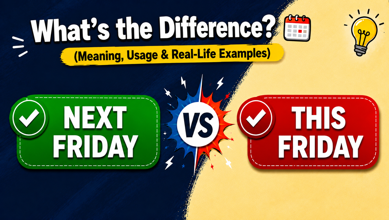 Next Friday vs This Friday: What’s the Difference? 📅 (Meaning, Usage & Real-Life Examples)