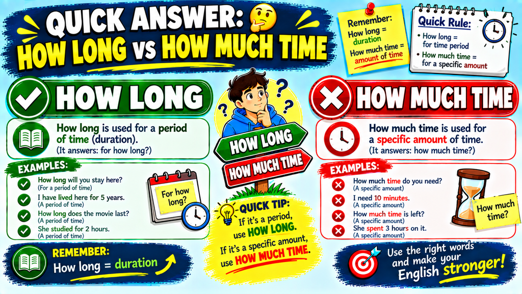How Long vs How Much Time ๐ค