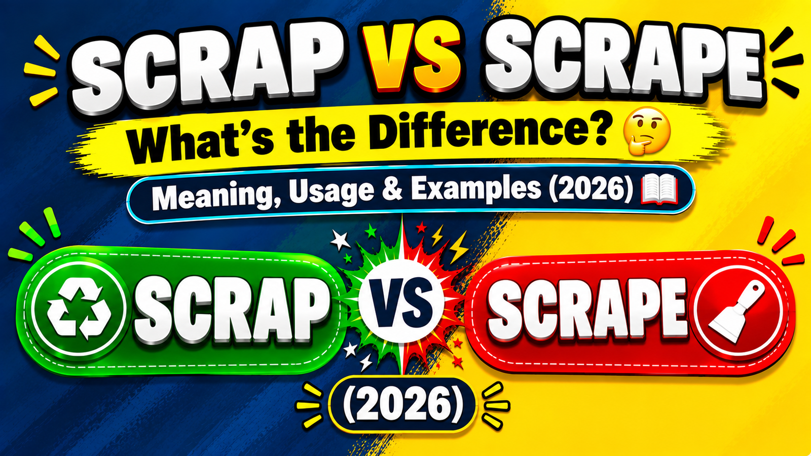 Scrap vs Scrape🤔: What’s the Difference? Meaning, Usage & Examples (2026) ✅