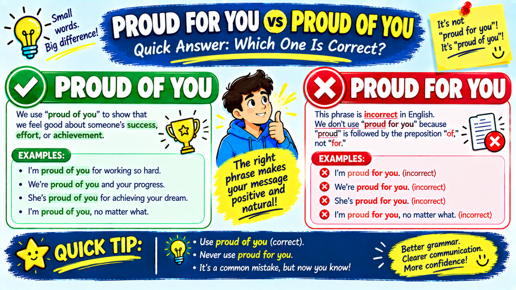 Proud for You vs Proud of You
