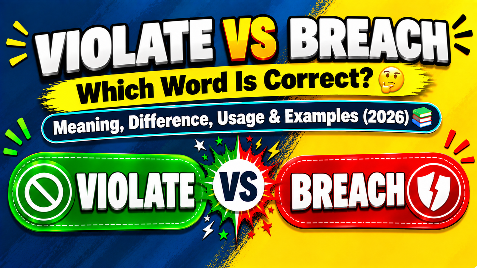 Violate vs Breach: Which Word Is Correct? Meaning, Difference & Usage Guide (2026) ⚖️
