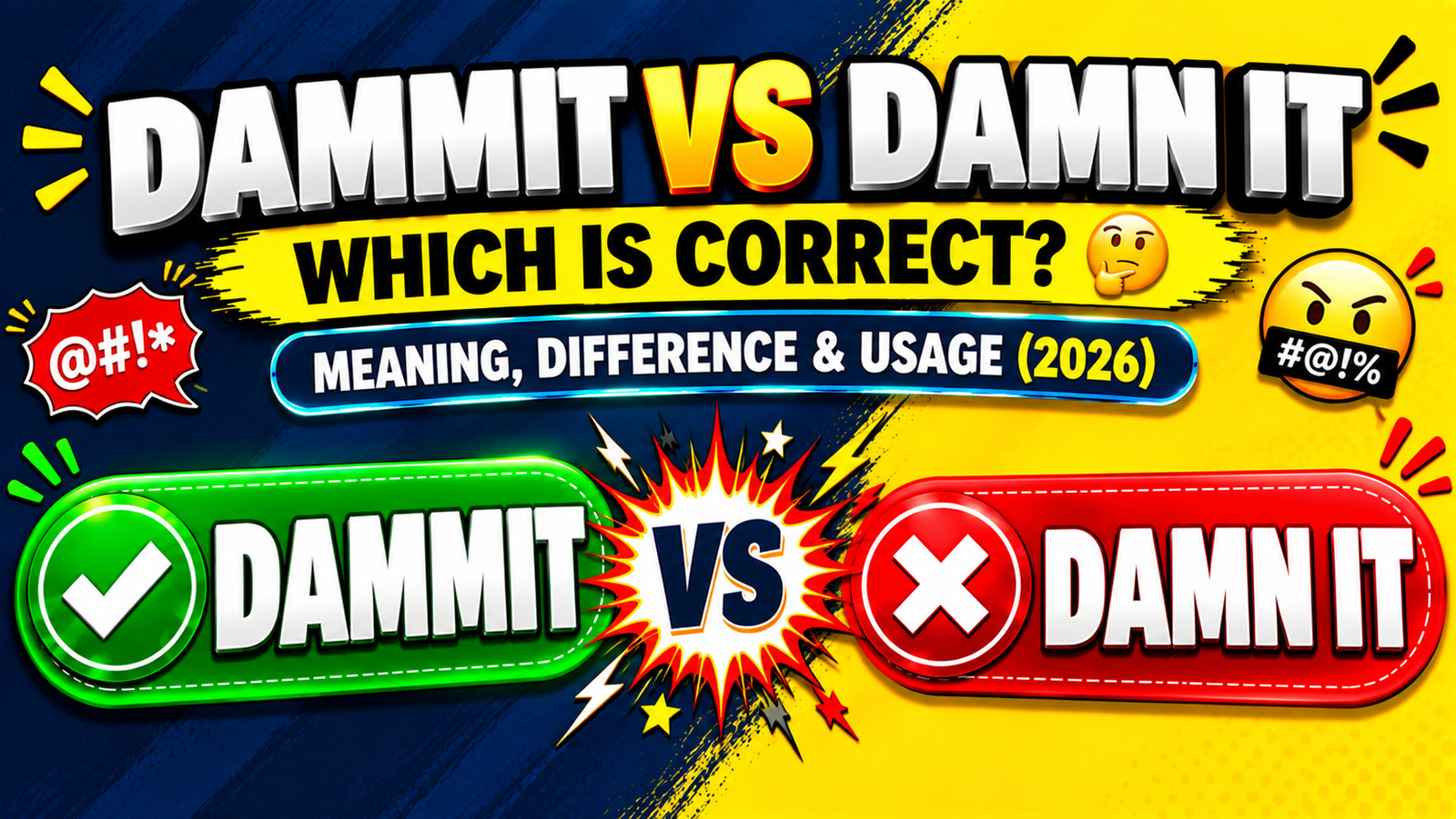 Dammit vs Damn It 🤔: Which Is Correct? Meaning, Difference & Usage (2026)