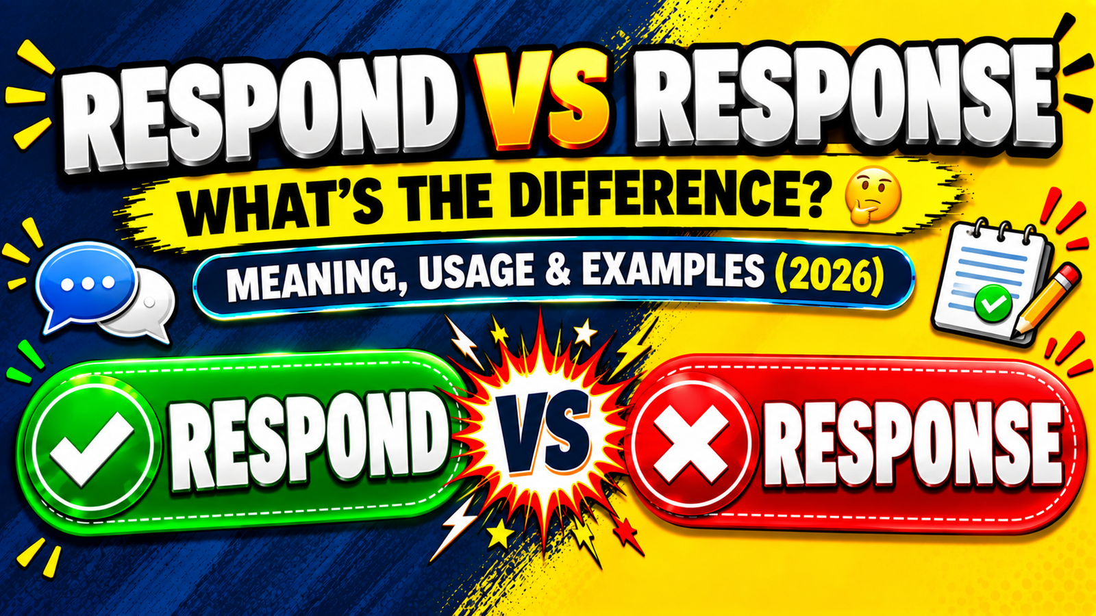 Respond vs Response 🤔: What’s the Difference? Meaning, Usage & Examples (2026)