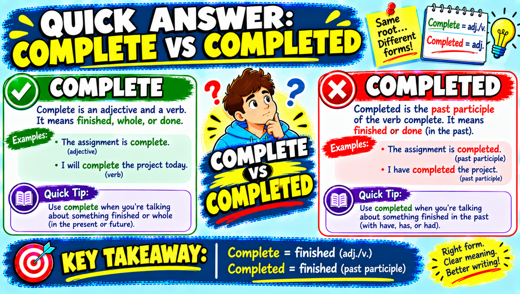 Complete vs Completed
