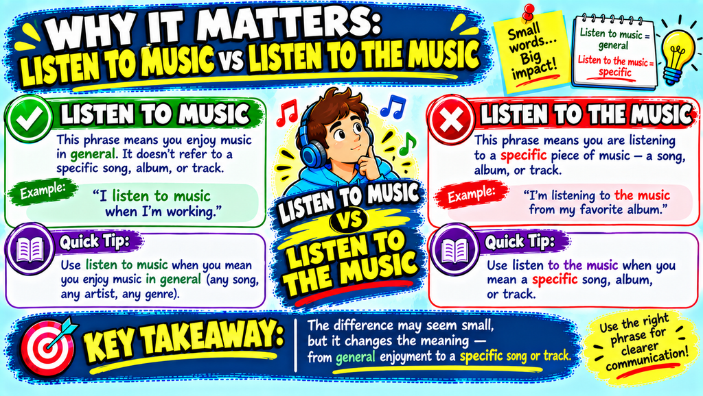 Listen to Music vs Listen to the Music
