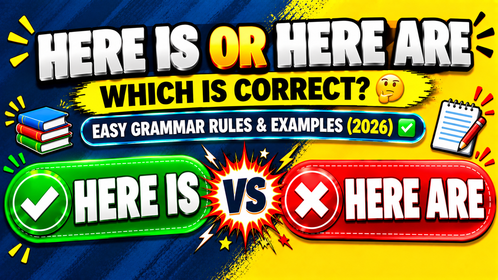 Here Is or Here Are 🤔: Which Is Correct? Easy Grammar Rules & Examples (2026)
