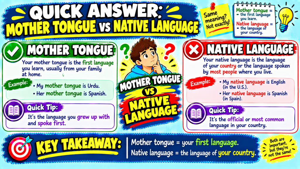 Mother Tongue vs Native Language 🌍🗣️
