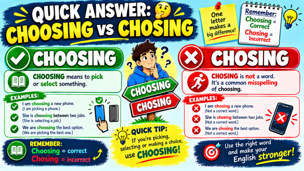Choosing vs Chosing
