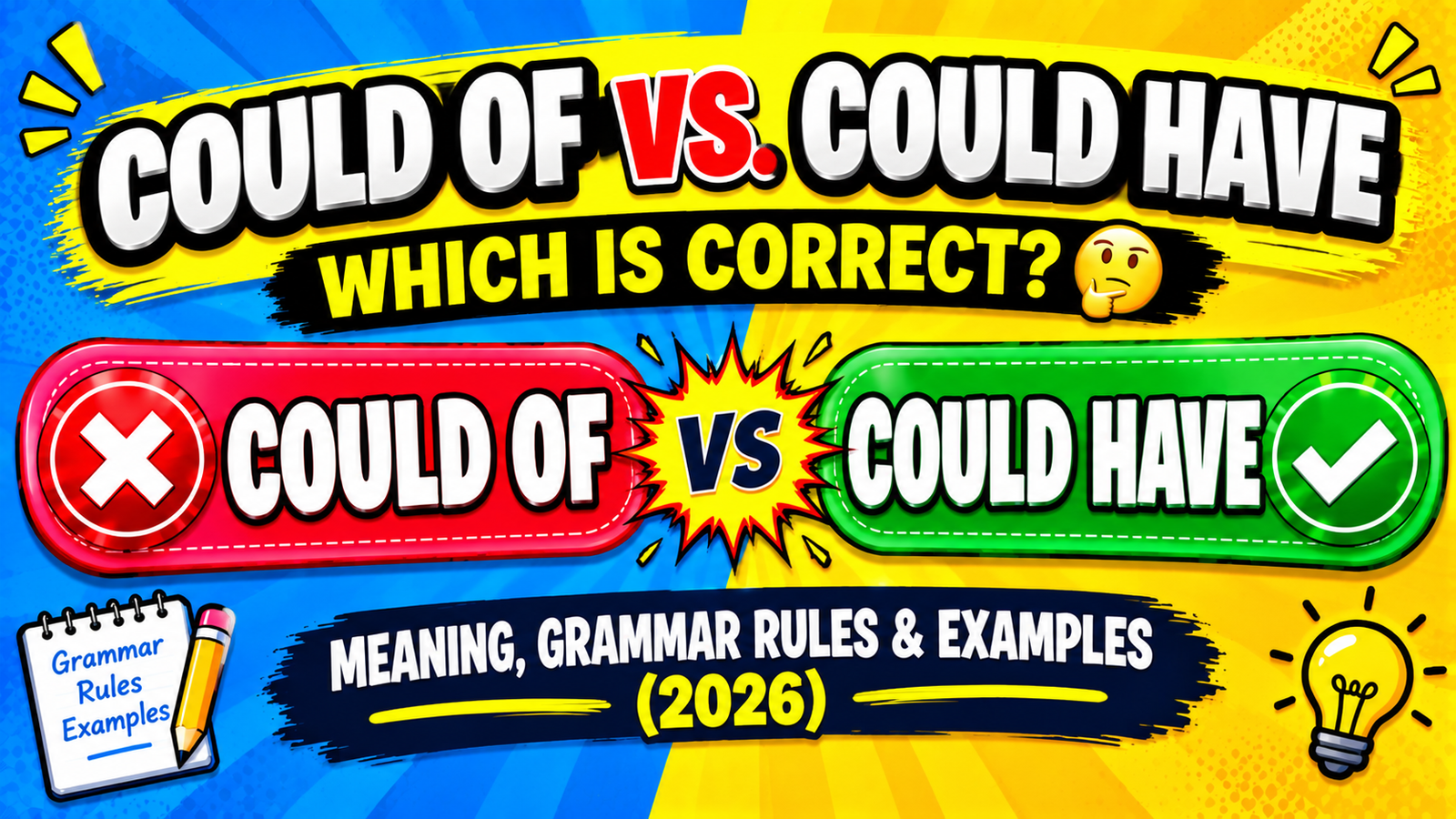 Could Of vs. Could Have 🤔: Which Is Correct? Meaning, Grammar Rules & Examples (2026)