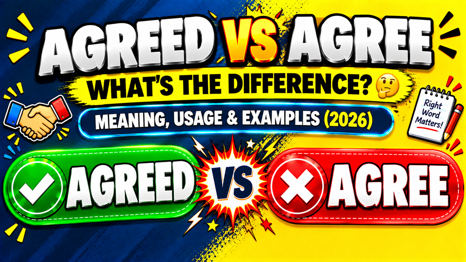 Agreed vs Agree 🤝: What’s the Difference? Meaning, Usage & Examples (2026)