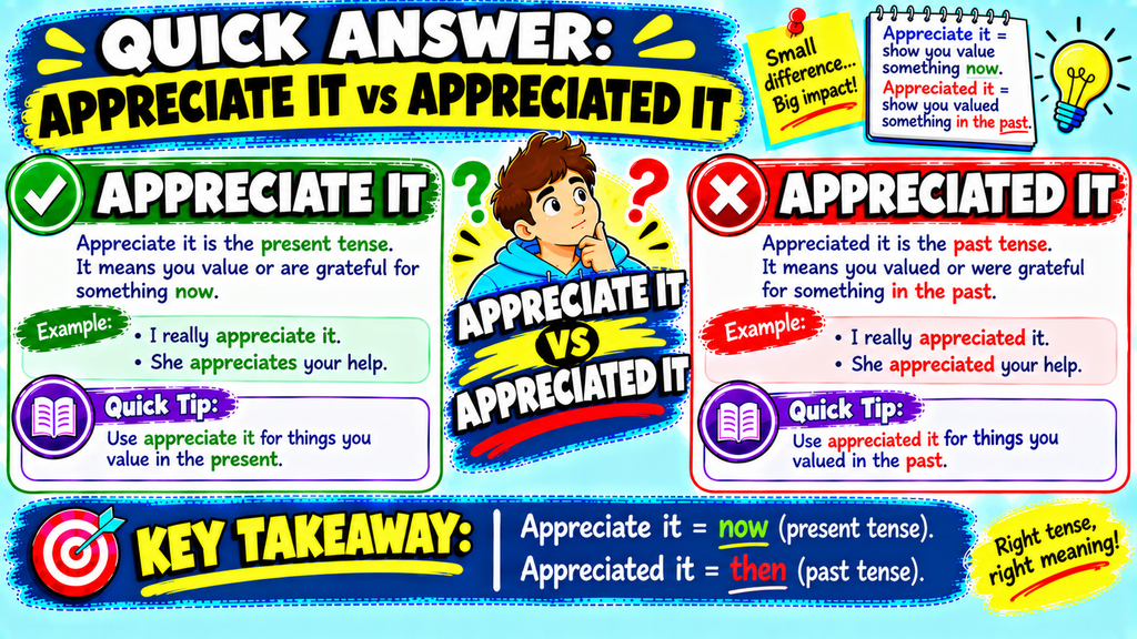 Appreciate It vs Appreciated It 🤔
