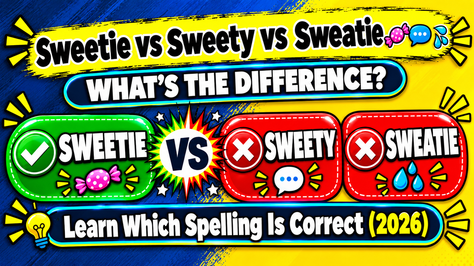 Sweetie vs Sweety vs Sweatie 🍬💬💦: What’s the Difference? Learn Which Spelling Is Correct (2026)
