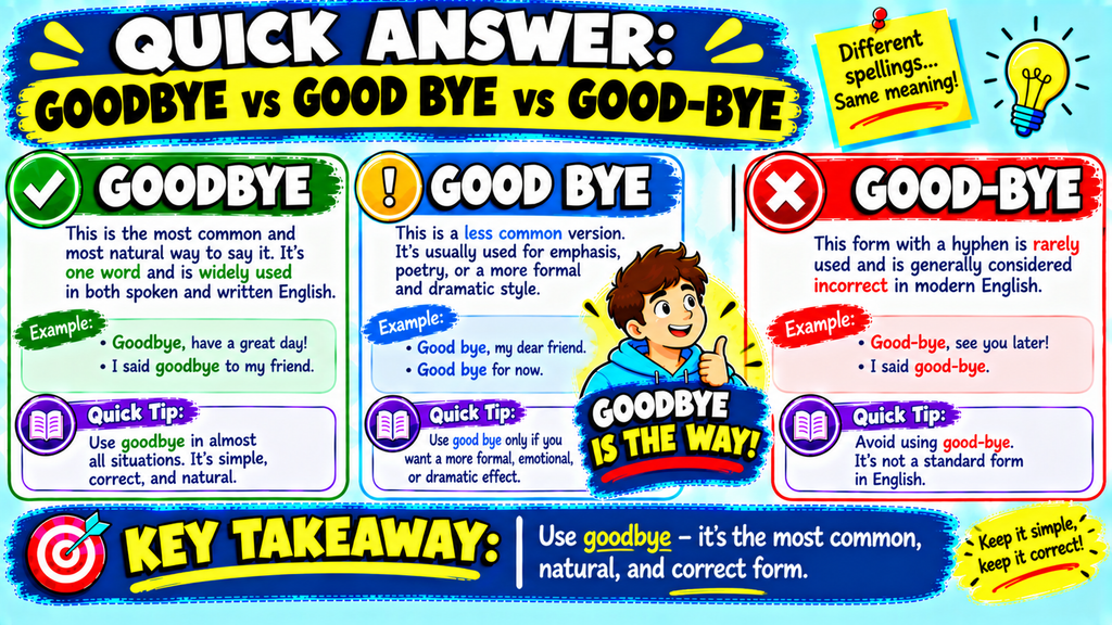 Goodbye vs Good Bye vs Good-bye 👋
