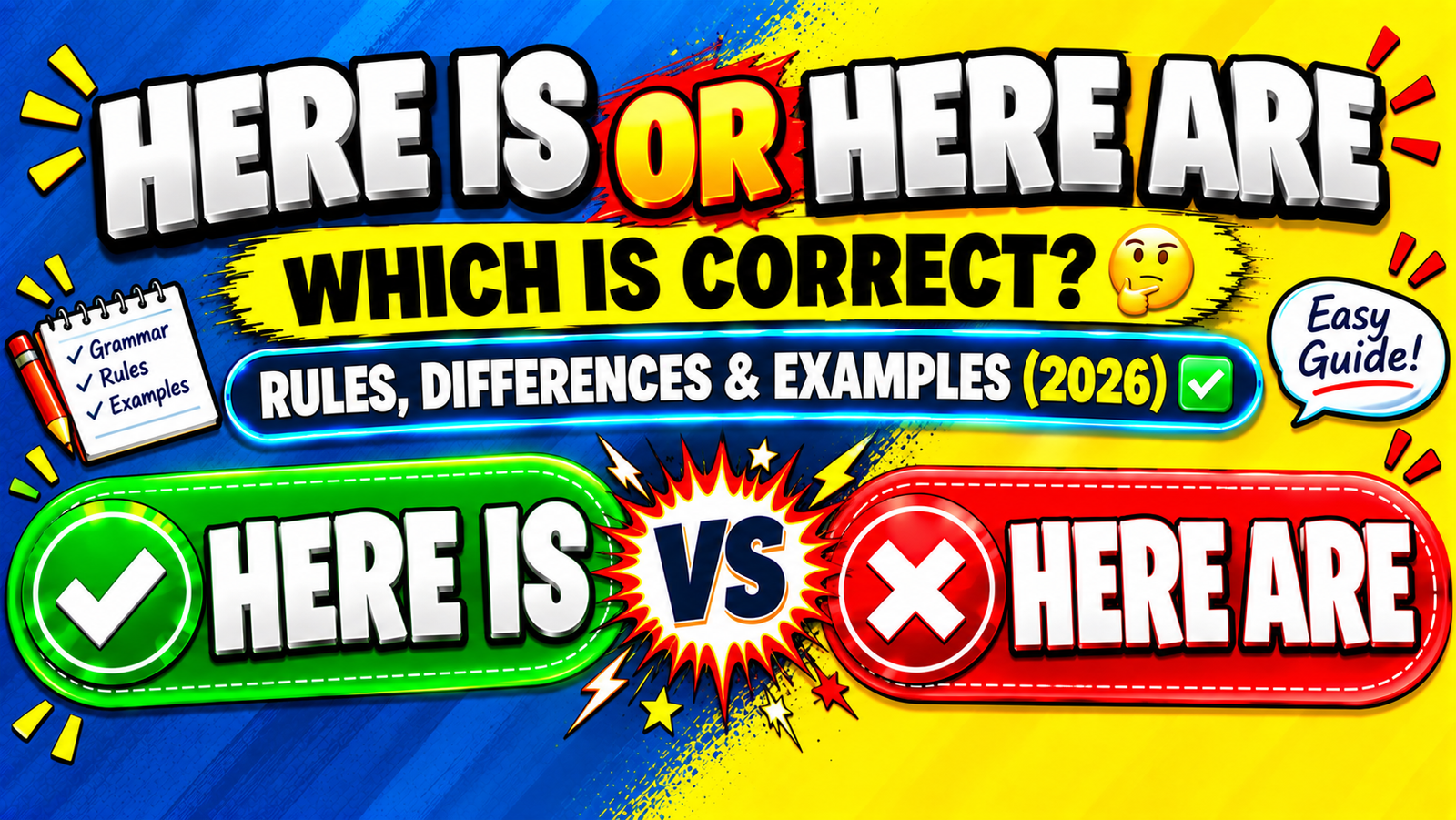 Here Is or Here Are? 🤔 Which Is Correct? Rules, Differences & Examples (2026)