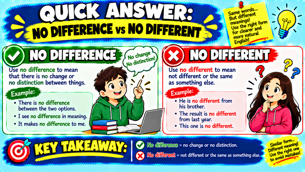 No Difference vs No Different
