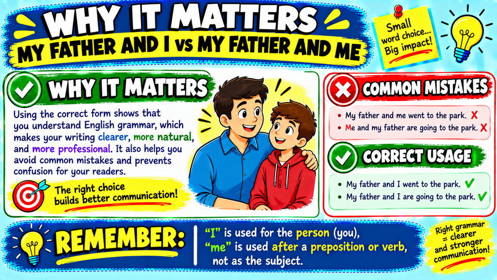 My Father and I vs My Father and Me 👨‍👦
