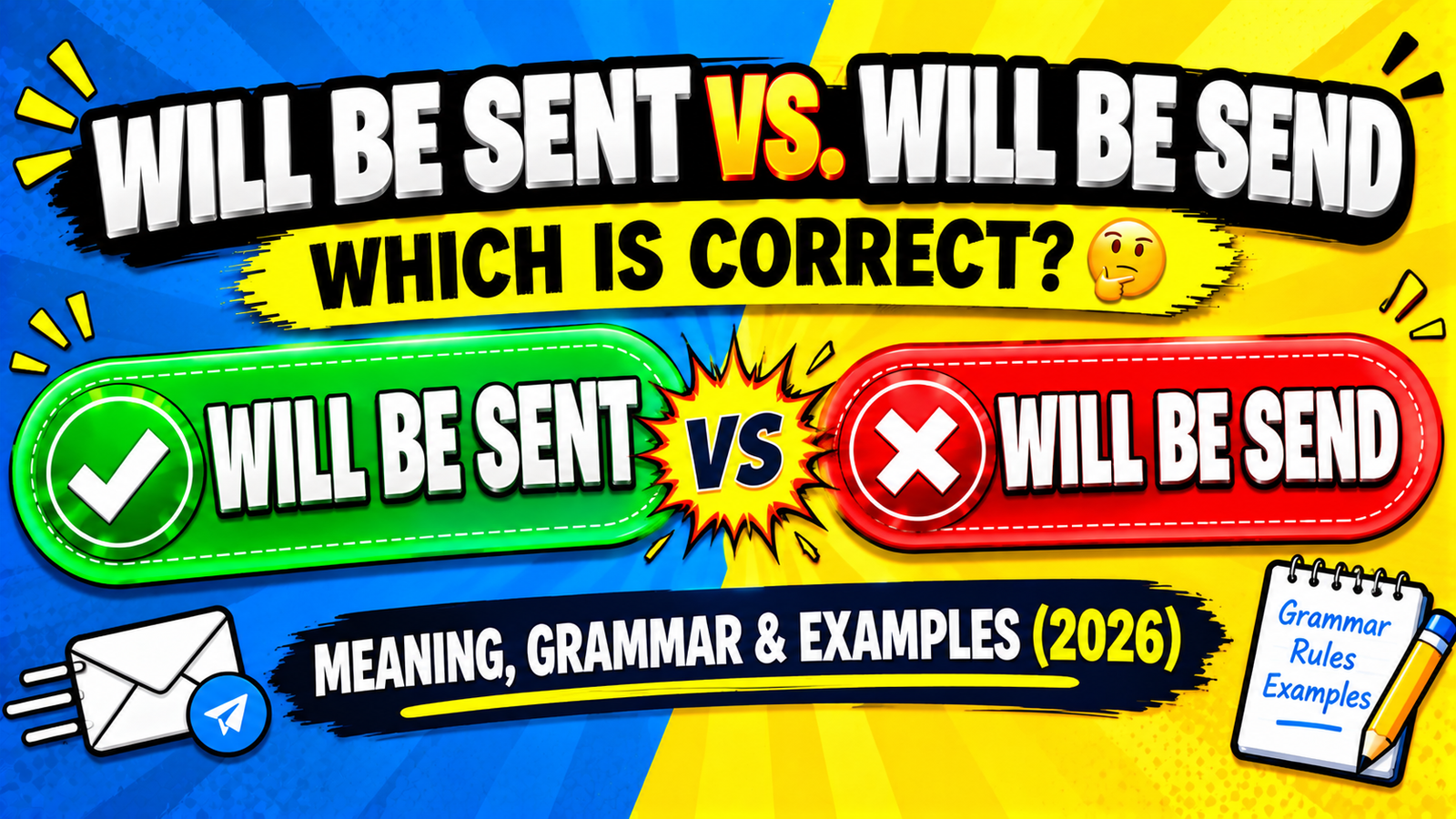 Will Be Sent vs. Will Be Send 🤔: Which Is Correct? Meaning, Grammar & Examples (2026)